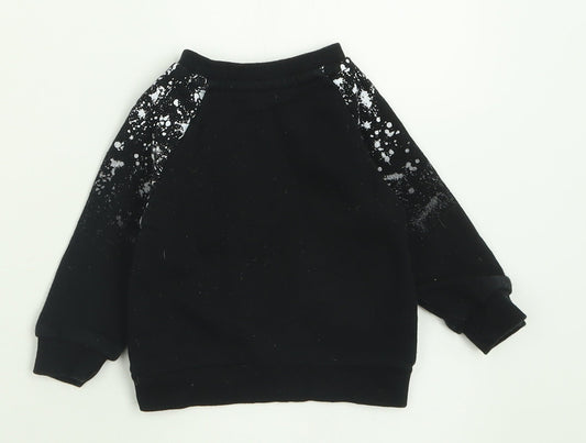 primaerk Boys Black  Cotton Pullover Jumper Size 3-6 Months  Button