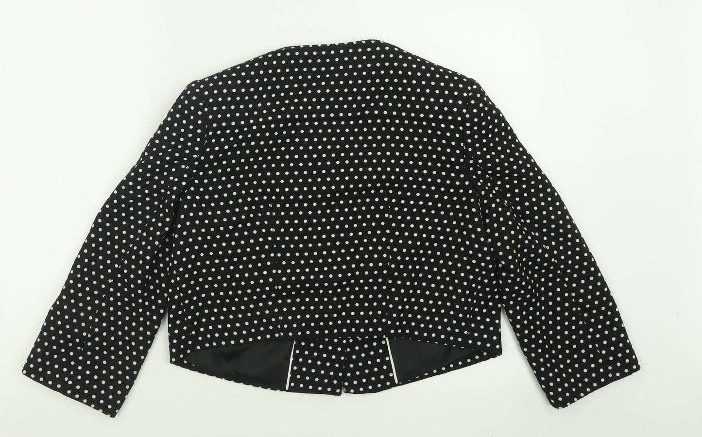 Marks and Spencer Womens Black Polka Dot  Jacket Blazer Size 10  Button