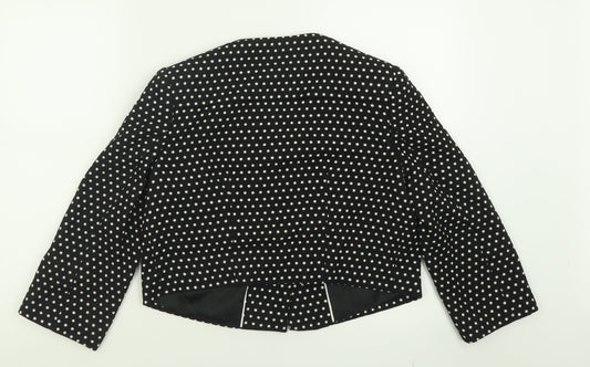 Marks and Spencer Womens Black Polka Dot  Jacket Blazer Size 10  Button
