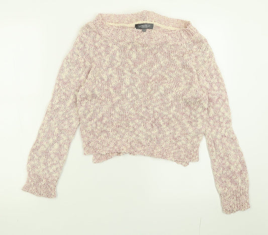 Marks and Spencer Womens Pink Crew Neck  Cotton Pullover Jumper Size M