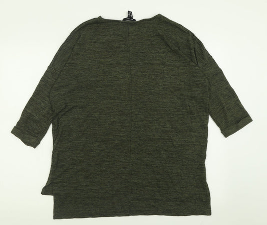 New Look Womens Green Crew Neck  Polyester Pullover Jumper Size S
