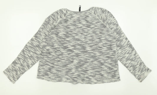Woolworths Womens Grey Crew Neck  Cotton Pullover Jumper Size M