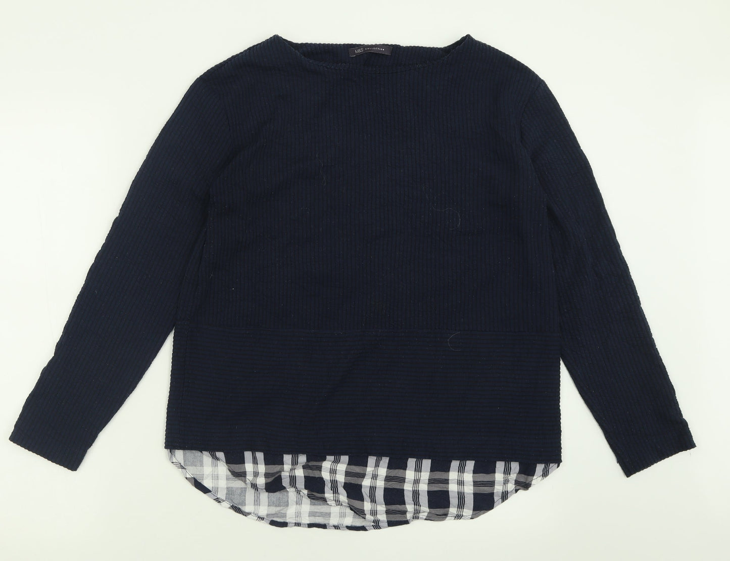 Marks and Spencer Womens Blue Crew Neck  Polyester Pullover Jumper Size 12