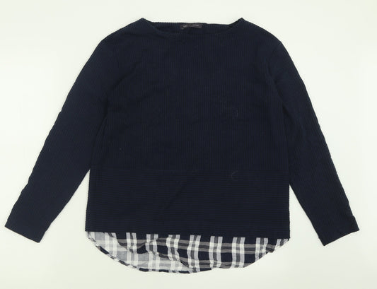 Marks and Spencer Womens Blue Crew Neck  Polyester Pullover Jumper Size 12