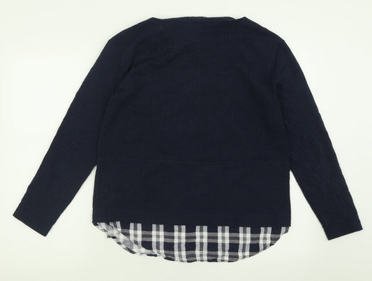 Marks and Spencer Womens Blue Crew Neck  Polyester Pullover Jumper Size 12