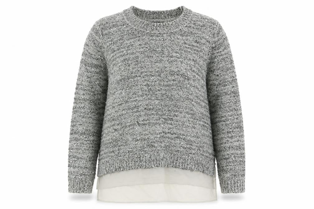 Marks and Spencer Womens Grey Crew Neck  Polyester Pullover Jumper Size 14