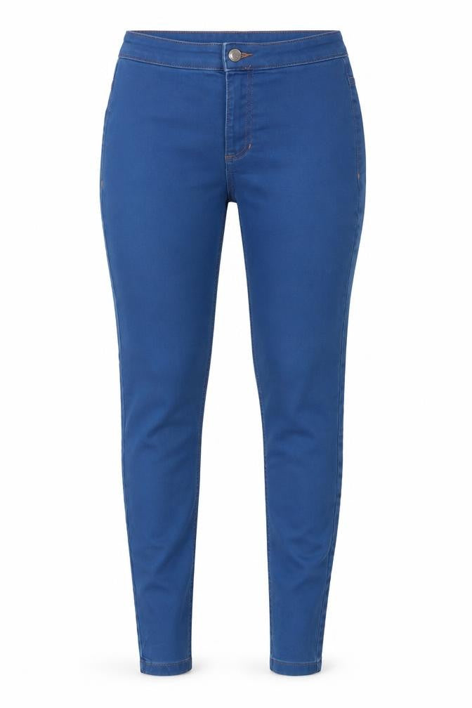 Marks and Spencer Womens Blue  Cotton Skinny Jeans Size 6 L26 in Slim Zip