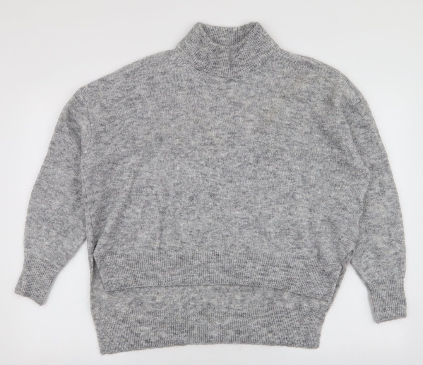 H&M Womens Grey High Neck  Polyamide Pullover Jumper Size S