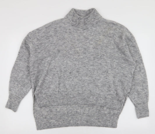 H&M Womens Grey High Neck  Polyamide Pullover Jumper Size S