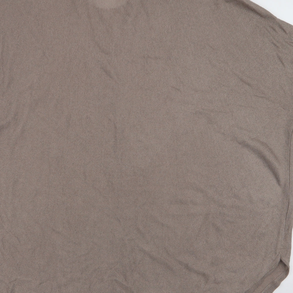 Doris Stretch Womens Beige Round Neck  Viscose Pullover Jumper Size 14