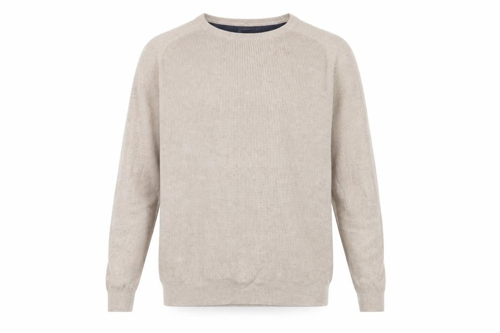 Burton Mens Beige Round Neck  Polyester Pullover Jumper Size S