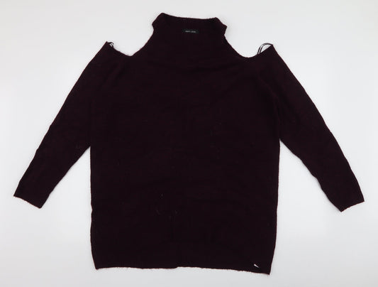 New Look Womens Purple High Neck  Acrylic Pullover Jumper Size L