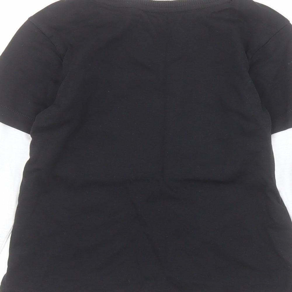 George Boys Black  100% Cotton Pullover Polo Size 2-3 Years Crew Neck Pullover