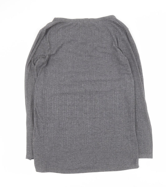 Matalan Womens Grey Round Neck  Polyester Pullover Jumper Size 10