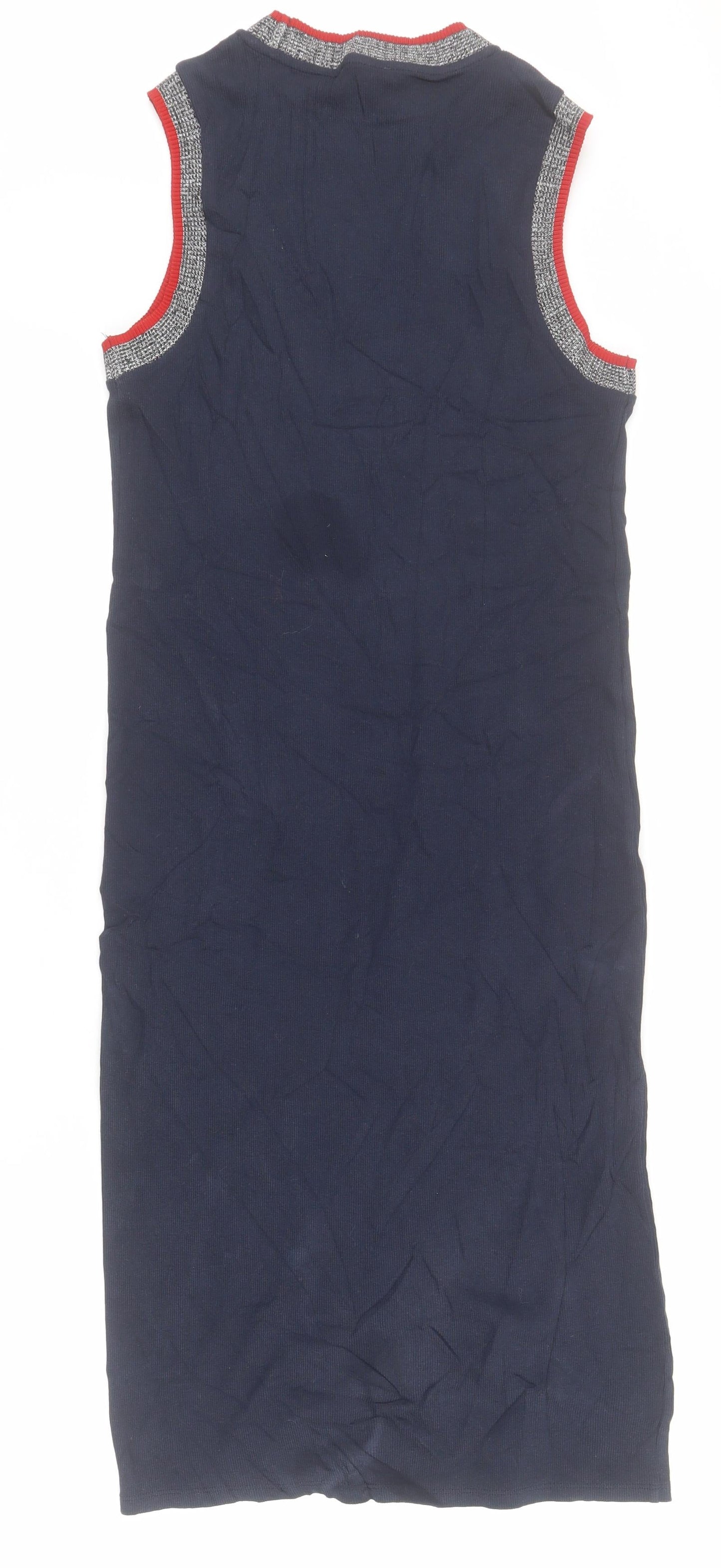Marks and Spencer Womens Blue  Cotton Bodycon  Size 14  Round Neck Pullover