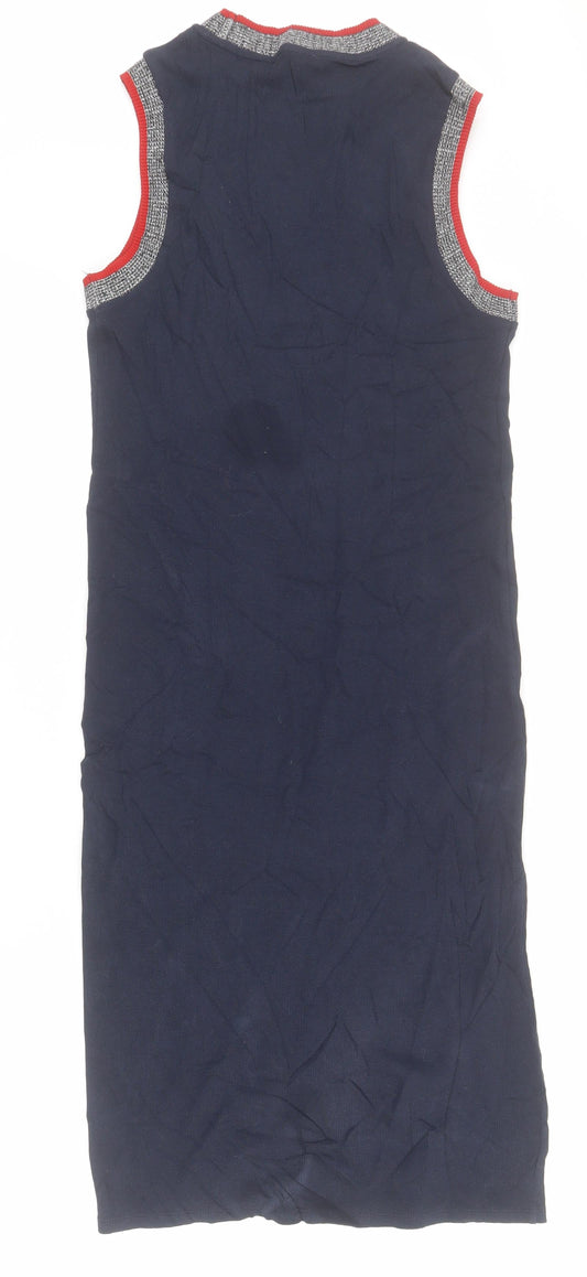 Marks and Spencer Womens Blue  Cotton Bodycon  Size 14  Round Neck Pullover