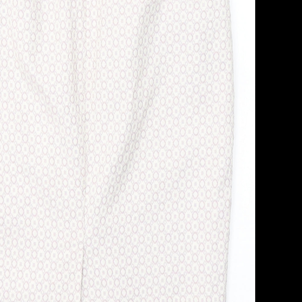 Marks and Spencer Womens Pink Geometric Polyester A-Line Skirt Size 12   Zip