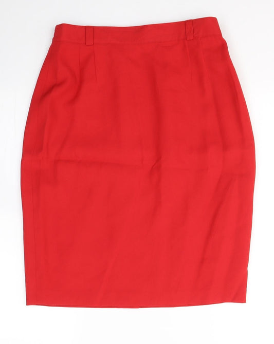 Gerry Weber Womens Red  Polyester A-Line Skirt Size 12   Zip