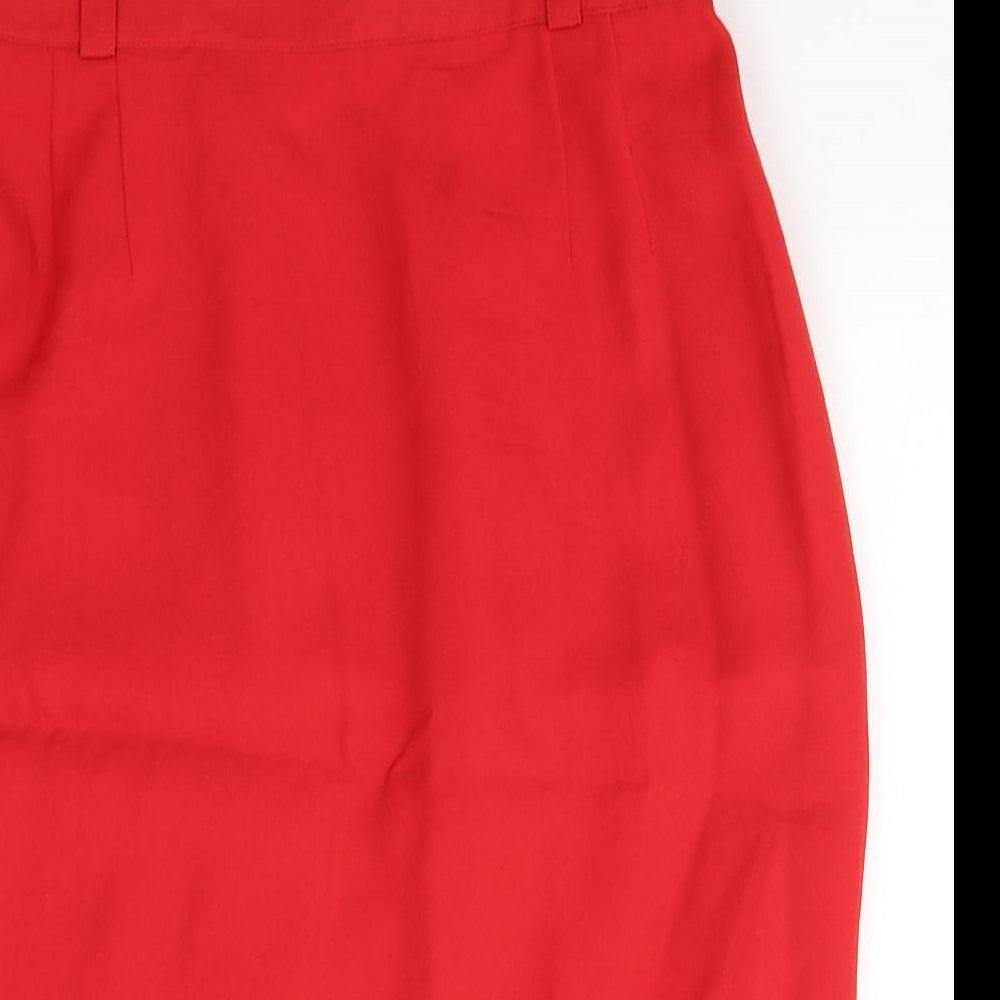 Gerry Weber Womens Red  Polyester A-Line Skirt Size 12   Zip
