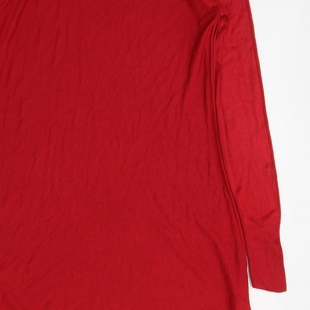 Marks and Spencer Womens Red  Acrylic Fit & Flare  Size 12  Round Neck Pullover