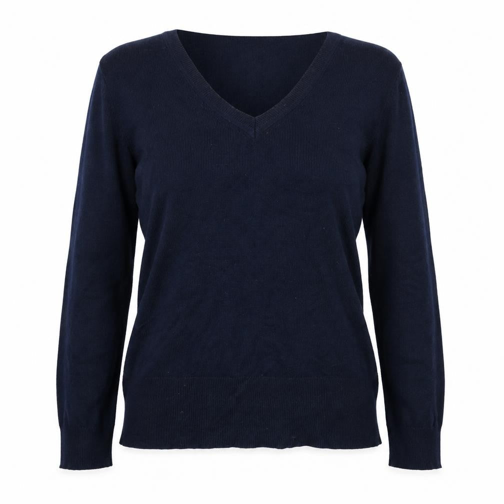 Marks and Spencer Womens Blue  Acrylic Jersey T-Shirt Size 12 V-Neck