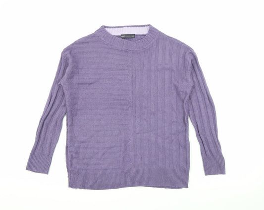 Marks and Spencer Womens Purple Crew Neck  Acrylic Pullover Jumper Size XS
