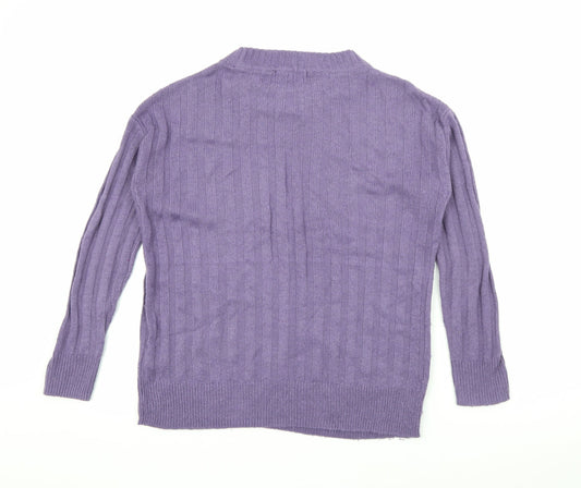 Marks and Spencer Womens Purple Crew Neck  Acrylic Pullover Jumper Size XS