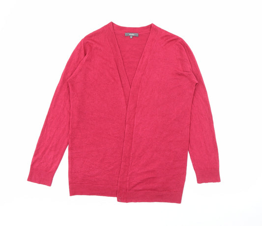 Studio Womens Pink V-Neck  Acrylic Cardigan Jumper Size 12