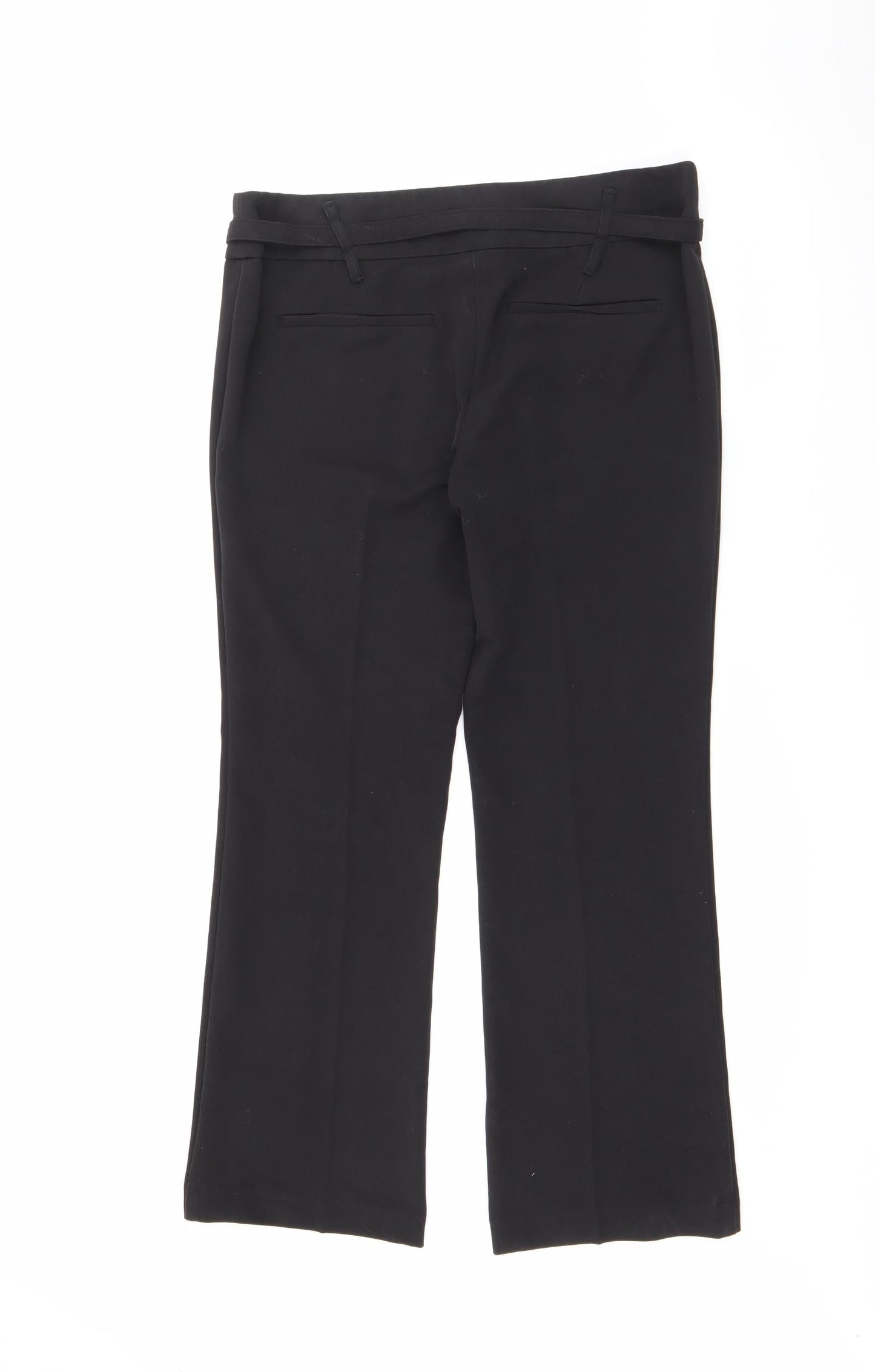 NEXT Womens Black  Polyester Trousers  Size 12 L28 in Regular Button