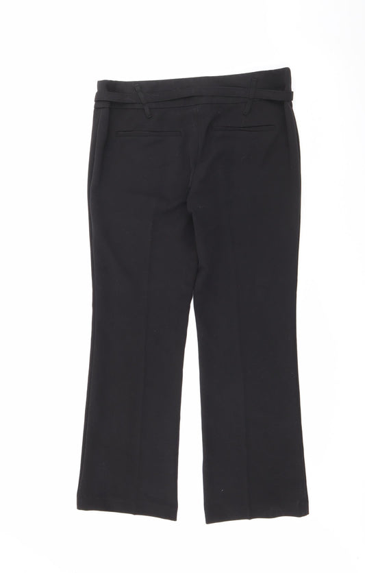 NEXT Womens Black  Polyester Trousers  Size 12 L28 in Regular Button
