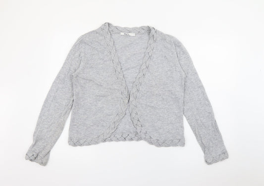 M&Co Womens Grey V-Neck  Viscose Cardigan Jumper Size L