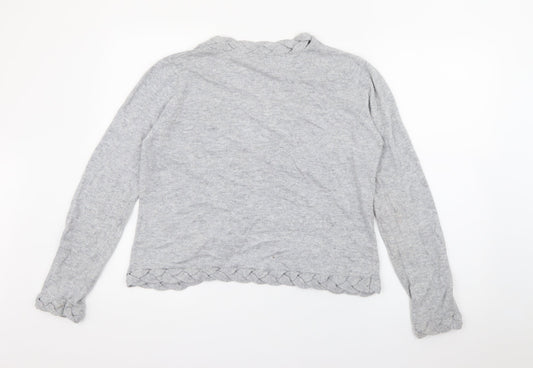 M&Co Womens Grey V-Neck  Viscose Cardigan Jumper Size L