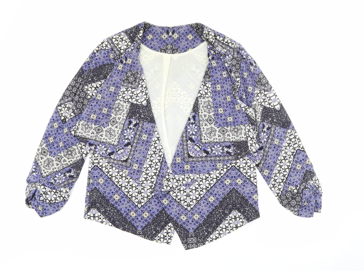 New Look Womens Blue Geometric  Jacket  Size 14