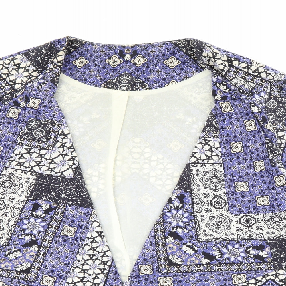 New Look Womens Blue Geometric  Jacket  Size 14