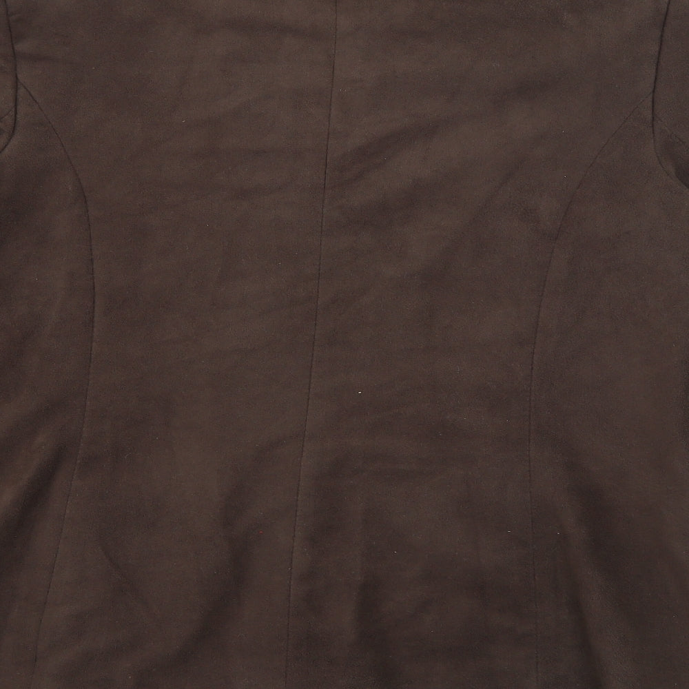 Liza Lovell Womens Brown  Polyester Jacket Blazer Size 16