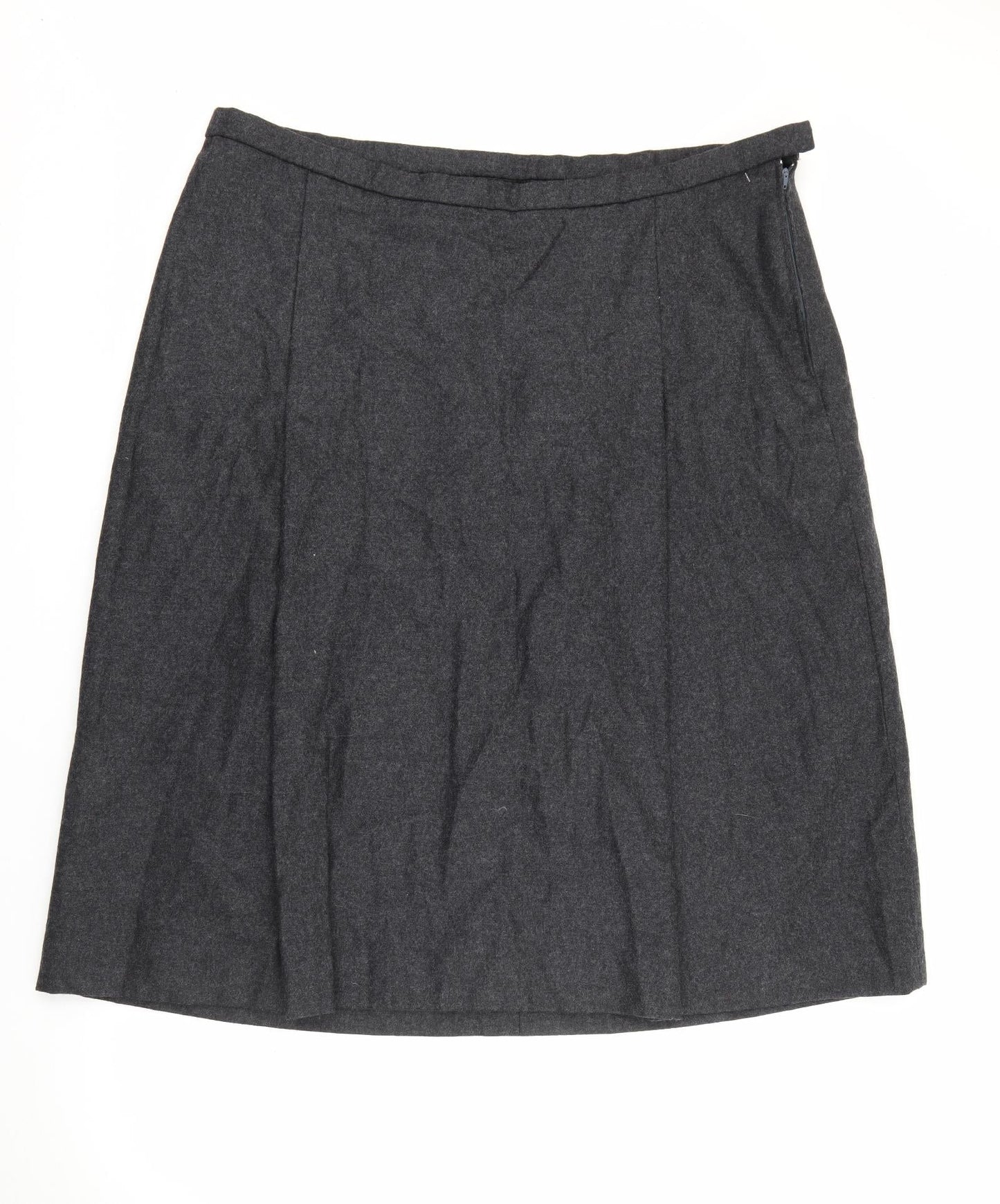 Preworn Womens Grey  Acrylic A-Line Skirt Size 42 in   Zip