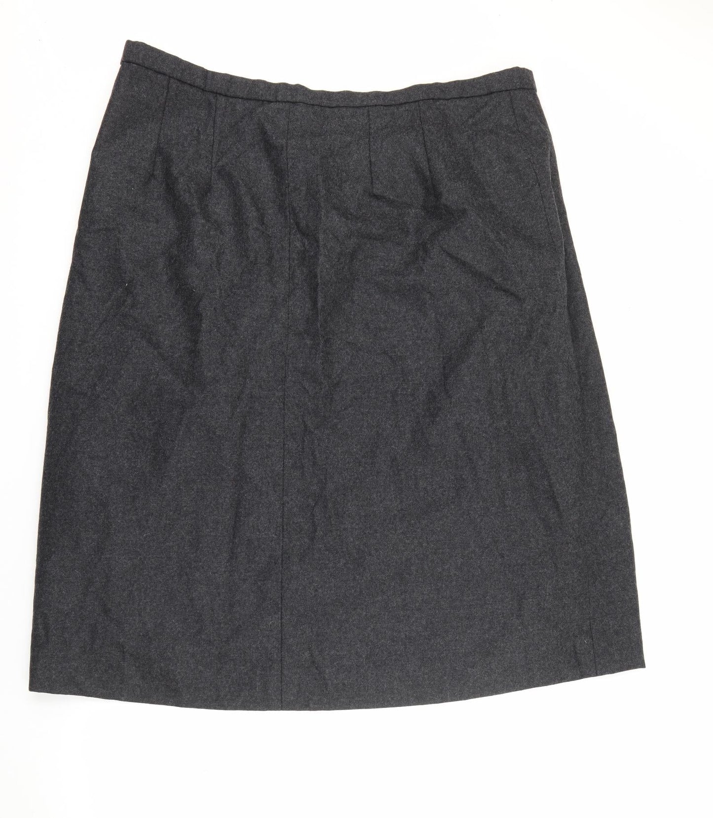 Preworn Womens Grey  Acrylic A-Line Skirt Size 42 in   Zip