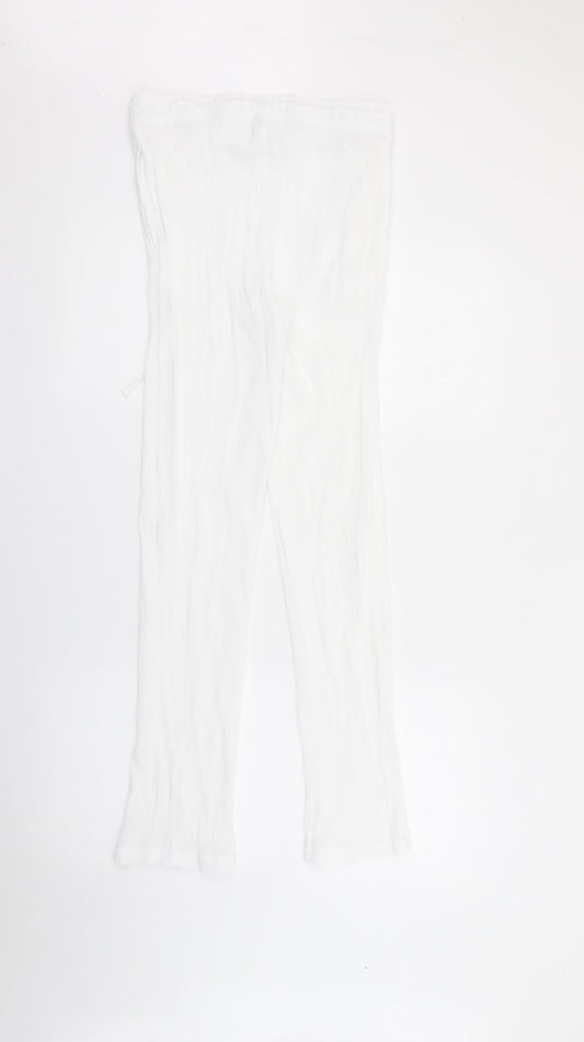 Damart Womens White  Viscose Trousers  Size 12 L28 in Regular