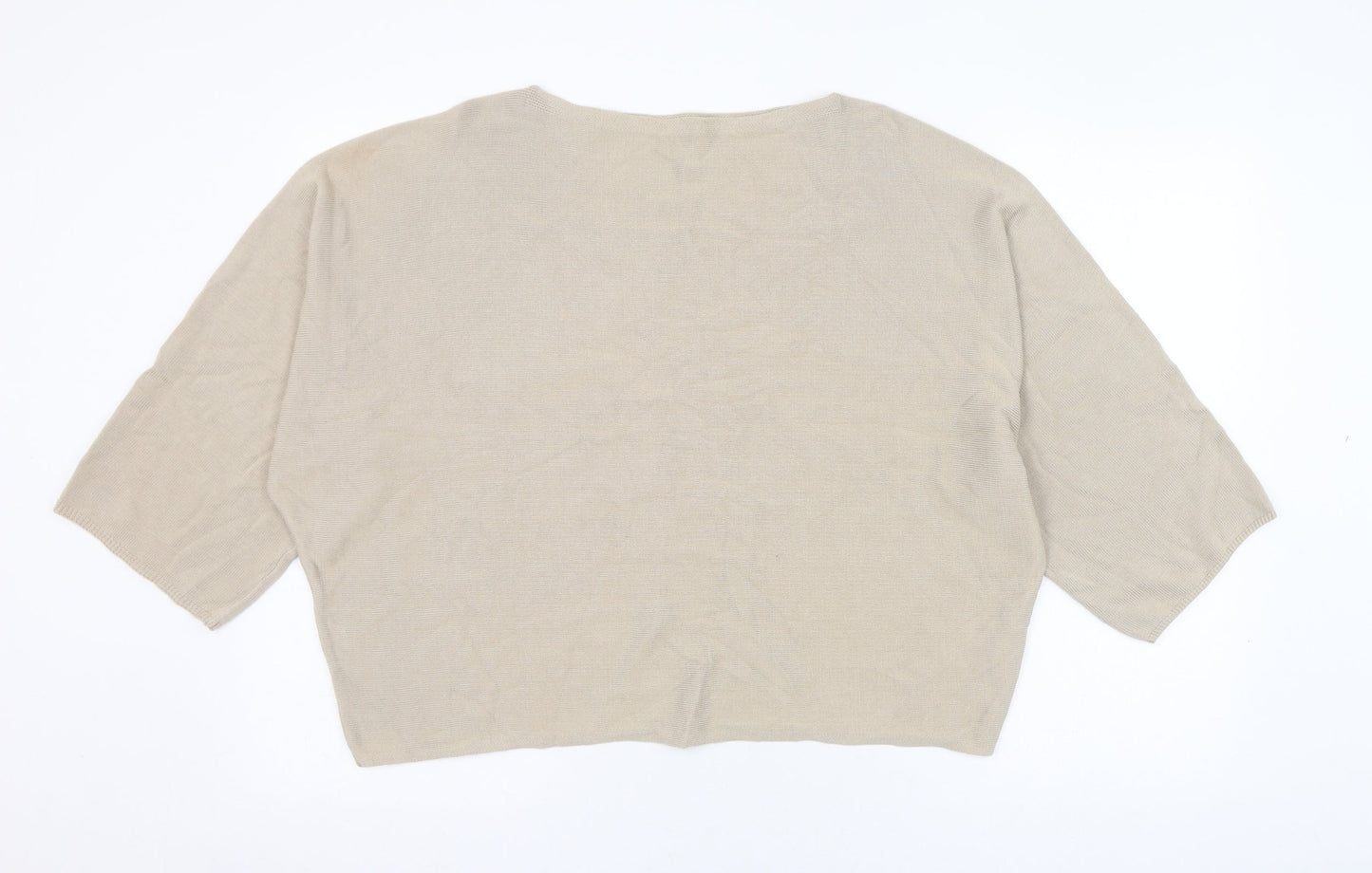 Preworn Womens Beige Round Neck  Cotton Pullover Jumper Size M