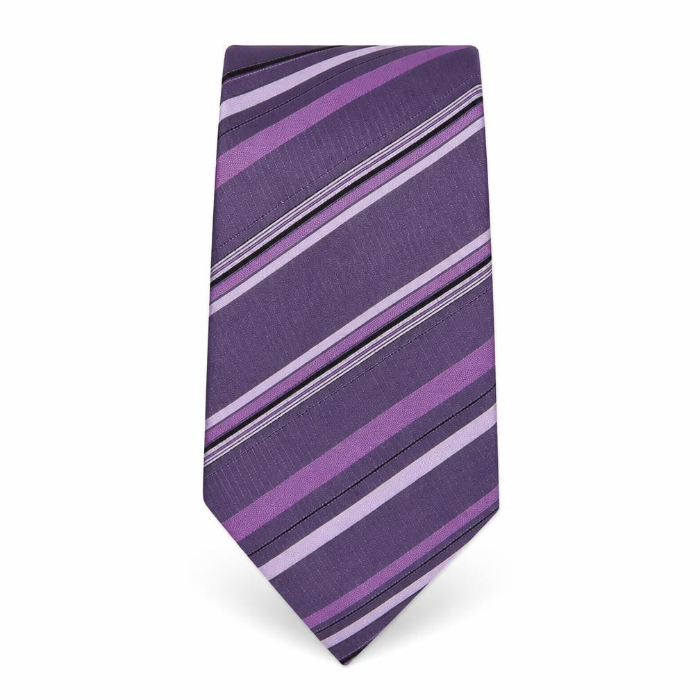 Autograph Mens Purple Striped Silk Pointed Tie One Size