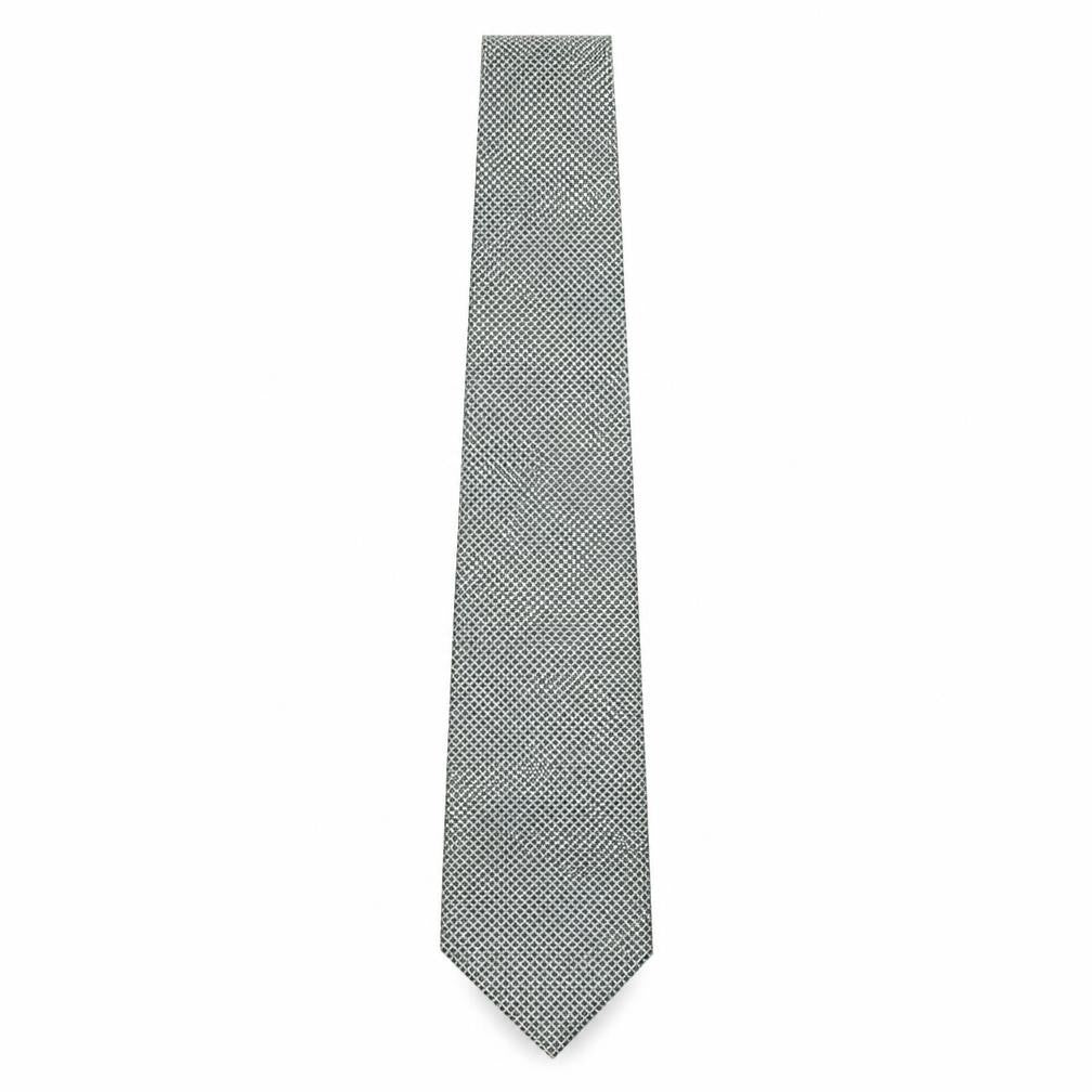 Marks and Spencer Mens Green Geometric Silk Pointed Tie One Size