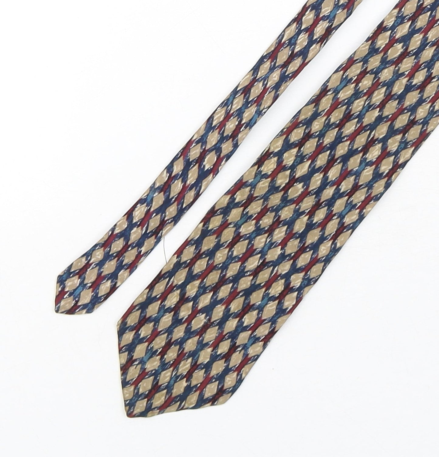 Raphael Mens Multicoloured Geometric Silk Pointed Tie One Size
