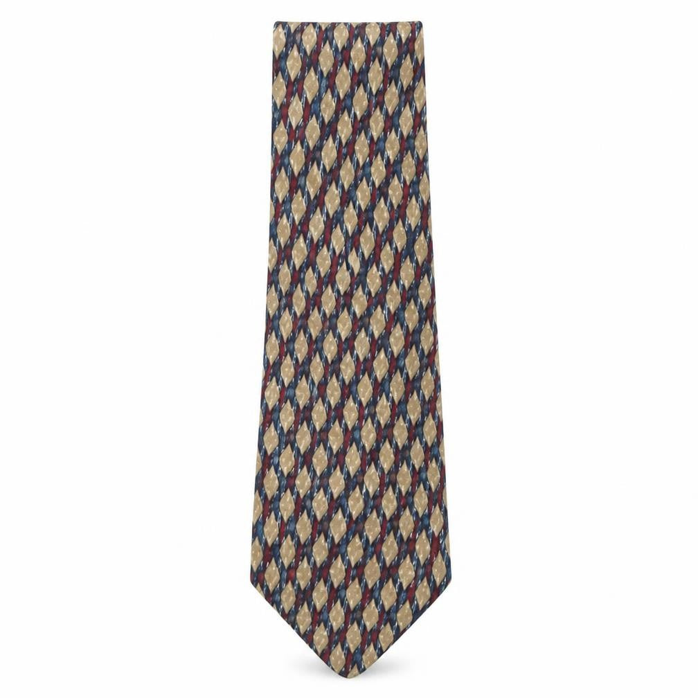 Raphael Mens Multicoloured Geometric Silk Pointed Tie One Size