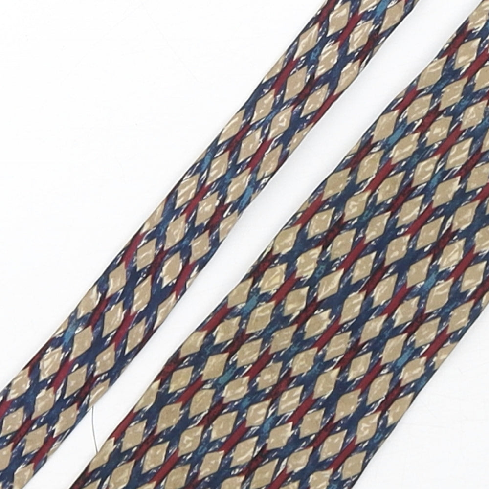 Raphael Mens Multicoloured Geometric Silk Pointed Tie One Size