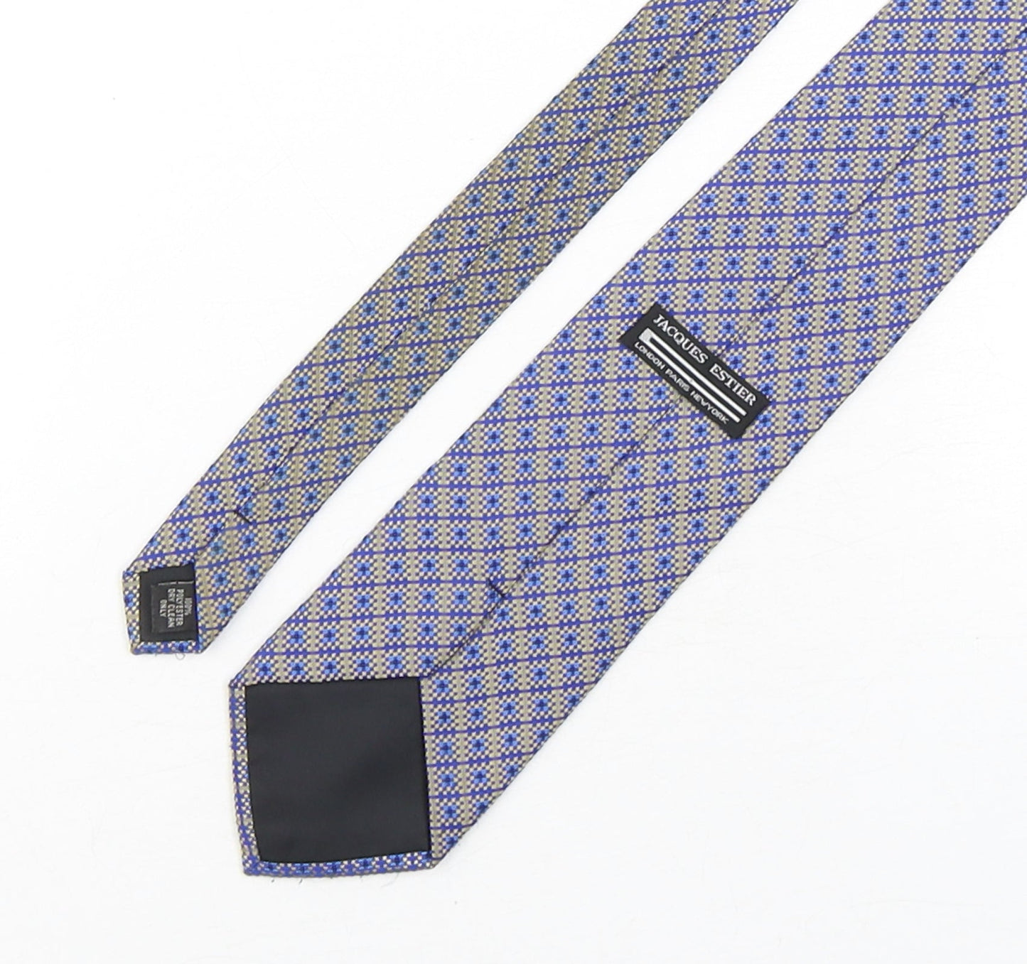 Jacques Estier  Mens Multicoloured Geometric Polyester Pointed Tie One Size