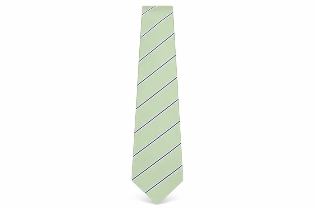 Eterna Mens Green Striped Silk Pointed Tie One Size