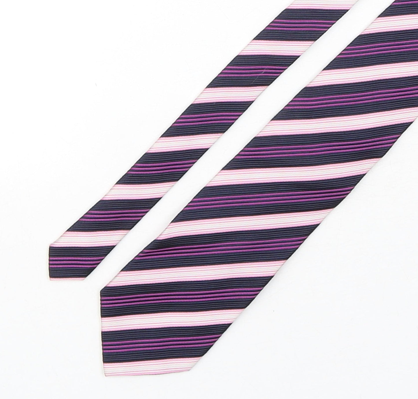 Cambridge Mens Multicoloured Striped Silk Pointed Tie One Size