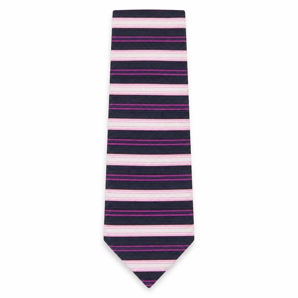 Cambridge Mens Multicoloured Striped Silk Pointed Tie One Size
