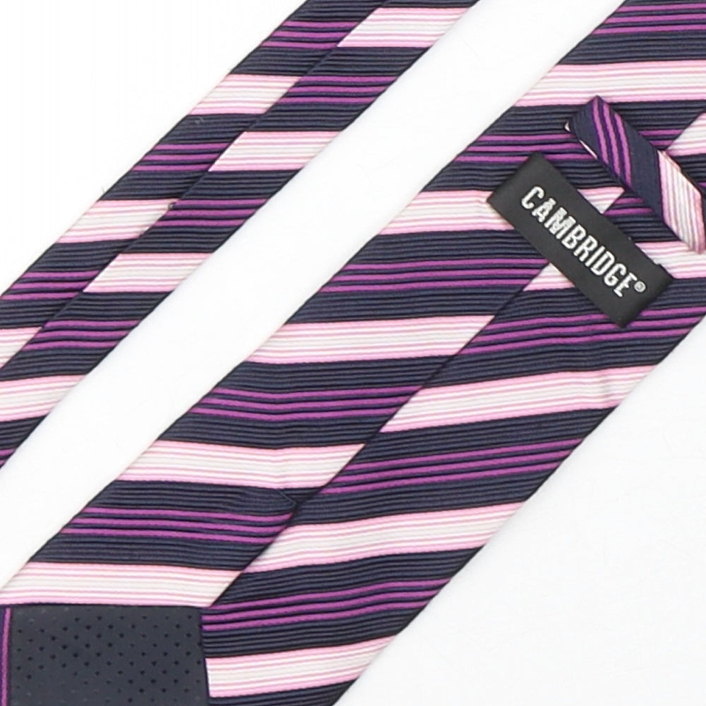 Cambridge Mens Multicoloured Striped Silk Pointed Tie One Size