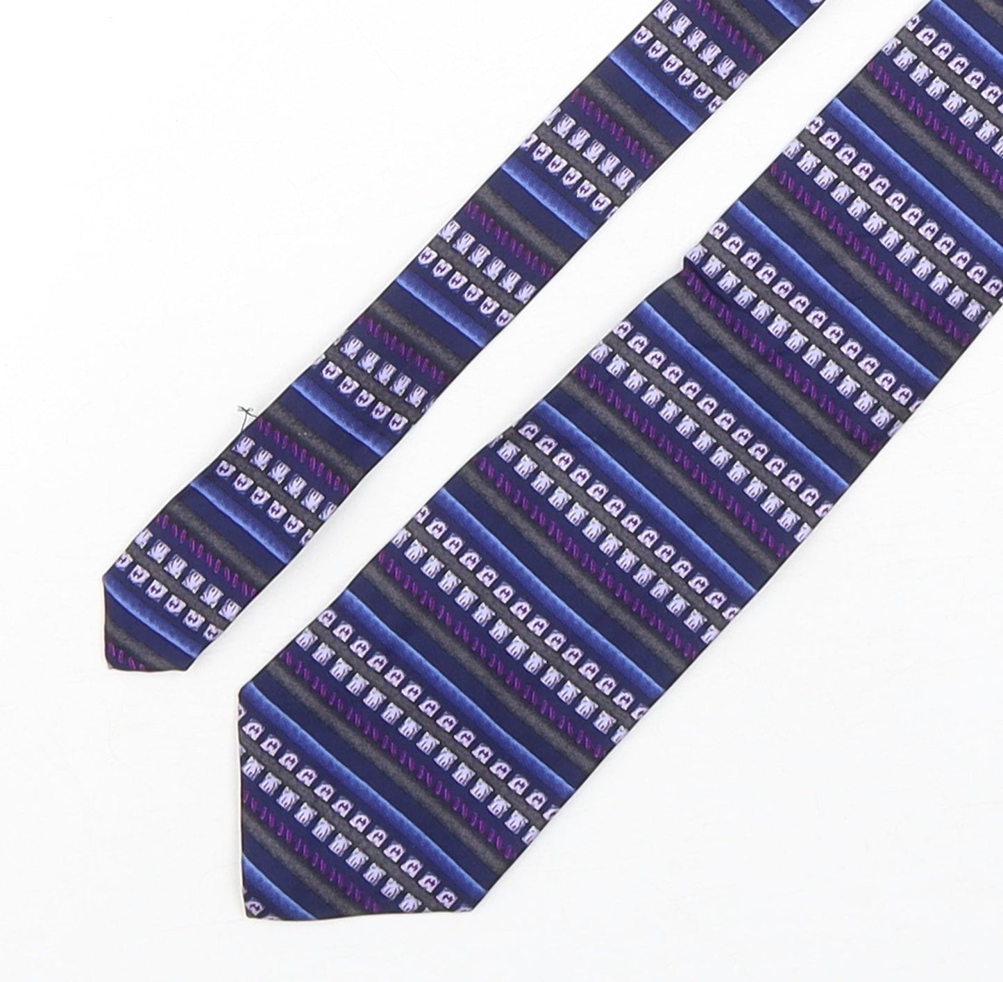 Debenhams  Mens Multicoloured Geometric Silk Pointed Tie One Size